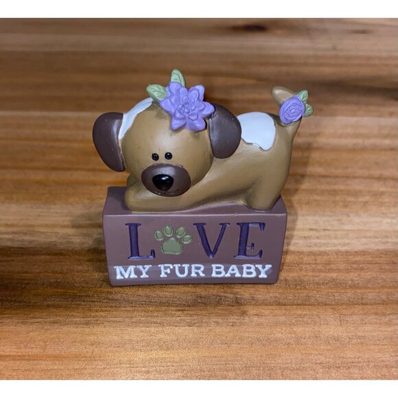 LOVE MY FUR BABY dog figurine Dog decor Dog display Dog lover Valentine gift - Picture 5 of 5